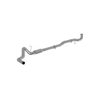 P1 4" Down Pipe Back, Race System, without bungs, with muffler, AL, 2017-2023 Chevy/GMC 2500/3500...