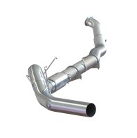 P1 5" Turbo Back, Race System, No Bungs, With Muffler, Aluminized, 2010-2012 RAM 2500/3500 6.7L