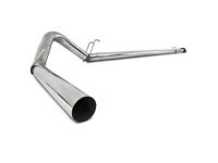 P1 4" Down Pipe Back, Race System, without bungs, without muffler, - SLM Series, Stainless, 2008-...
