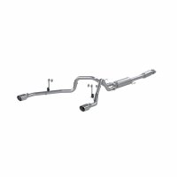 21-Up Ford F-150 T409 Stainless Steel 3 Inch Cat-Back 2.5 Inch Dual Split Rear Exhaust System MBR...