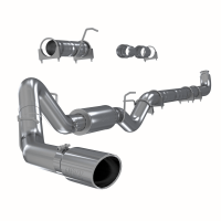 4 Inch Single Side Exhaust Pipe T409 Stainless Steel For 01-07 Silverado/Sierra 2500/3500 Duramax...