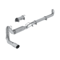 4 Inch Single Side Exhaust Pipe Aluminized Steel For 01-07 Silverado/Sierra 2500/3500 Duramax Ext...
