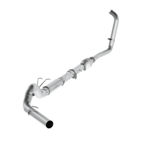5 Inch Turbo Back Stock Cat Single Side Exit Aluminized Steel For 03-07 Ford F-250/350 6.0L, Exte...