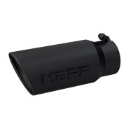 Exhaust Tip 5 Inch O.D. Angled Rolled End 4 Inch Inlet 12 Inch Length-Black Finish MBRP