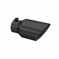 Black Coated Exhaust Tail Pipe Tip 6 Inch OD Dual Wall Angled 4 Inch Inlet 12 Inch Length MBRP