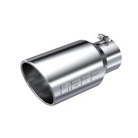 Exhaust Tail Pipe Tip 6 Inch O.D. Angled Rolled End 4 Inch Inlet 12 Inch Length T304 Stainless St...