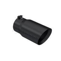 Exhaust Tip 6 Inch O.D. Dual Wall Angled 5 Inch Inlet 12 Inch Length-Black Finish MBRP
