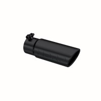 Exhaust Tip 3 1/2 Inch O.D. Angled Rolled End 3 Inch Inlet 10 Inch Length Black T304 Stainless St...