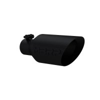 Exhaust Tip 4 1/2 Inch O.D. Dual Wall Angle Rolled End 2.5 Inch Inlet 11 Inch Length Black Coated...