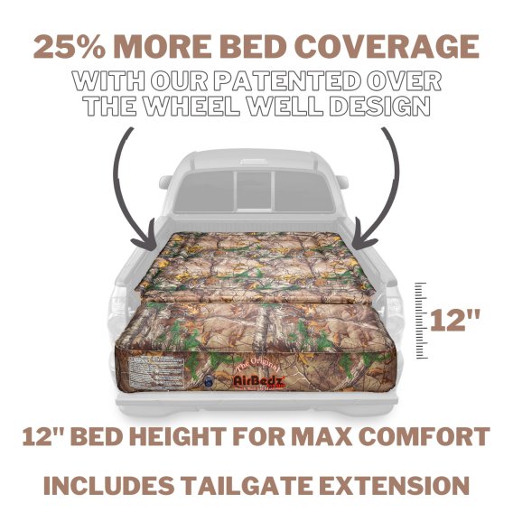 AirBedz CAMO by Pittman Outdoors - PPI 404 Full Size 5.5'-5.8' Short Bed with Built-in Rechargeab...