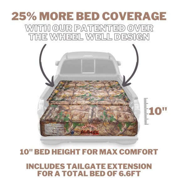 AirBedz CAMO by Pittman Outdoors - PPI 405 Mid Size 5.0'-5.5' Short Bed with Built-in Rechargeabl...