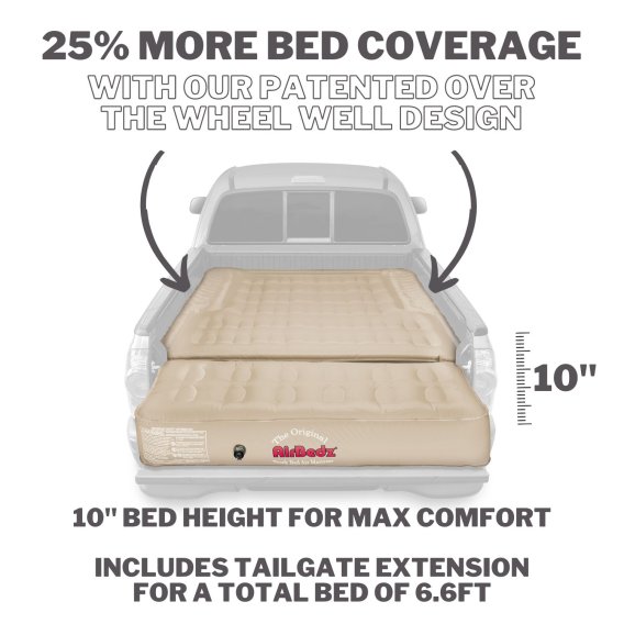 AirBedz Tan by Pittman Outdoors - PPI 505 Mid Size 5.0'-5.5' Short Bed with Built-in Rechargeable...