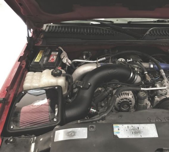 Cold Air Intake For 01-04 Chevrolet Silverado GMC Sierra V8-6.6L LB7 Duramax Cotton Cleanable Red...