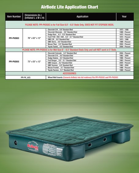 AirBedz Lite by Pittman Outdoors - PPI PV203C Mid Size 6.0'-6.5' Standard Bed with Portable DC Ai...