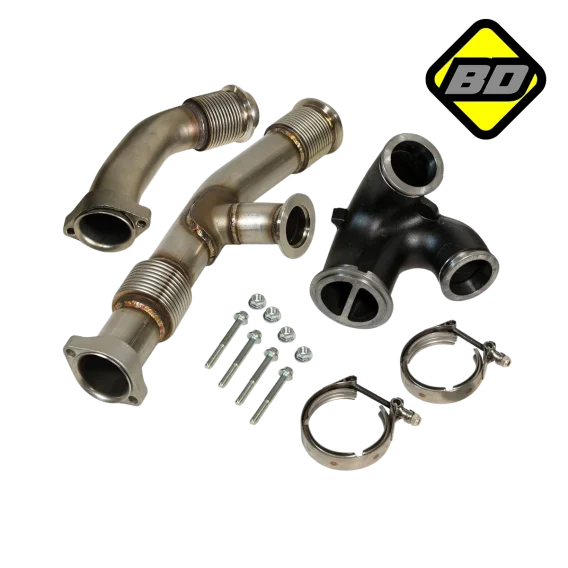 BD 6.0L Powerstroke Up-Pipes Kit w/EGR Connector - Ford 2003-2004.5
