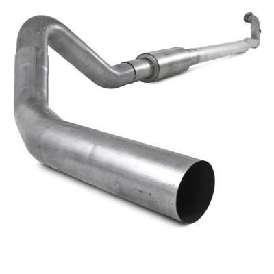 P1 4" Turbo Back, Race System, no bungs, with muffler, Aluminized, 2010-2012 RAM 2500/3500 6.7L