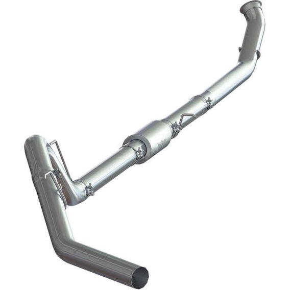 P1 4" Turbo Back, Race System, no bungs, with muffler, Aluminized, 2013-2018 RAM 2500/3500 6.7L ,...