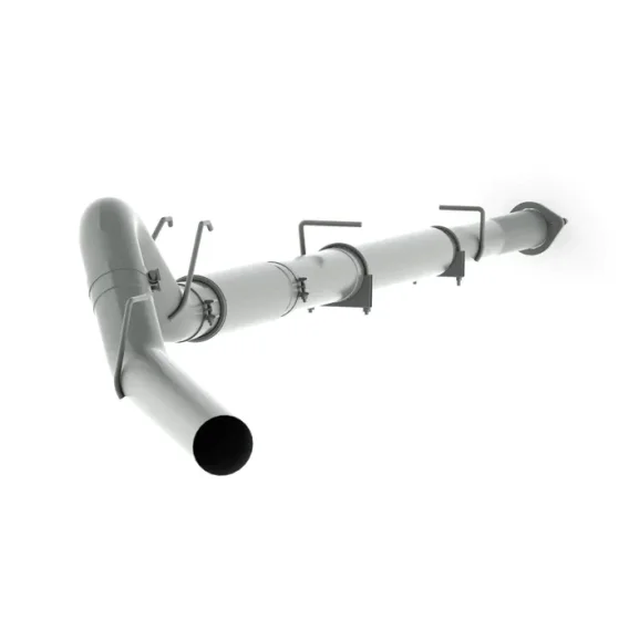 P1 5" Down Pipe Back, Race System, Without bungs, With muffler, - P Series, Aluminized, 2008-2010...