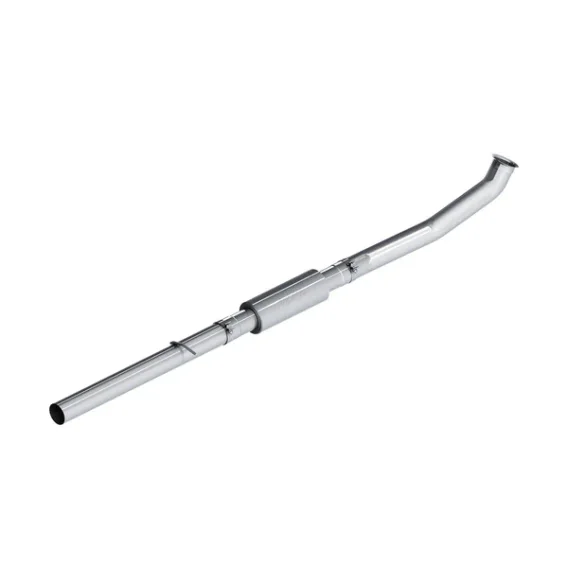P1 4" Race Pipe, without bungs, with muffler, Aluminized, 2007.5-2012 RAM 2500/3500 6.7L