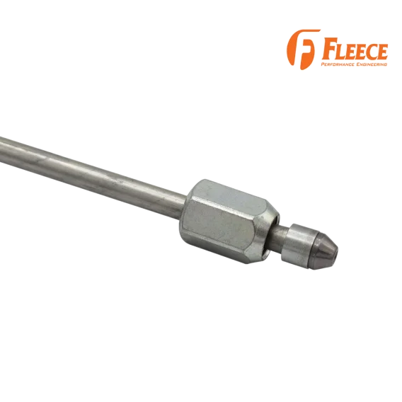 11 Inch High Pressure Fuel Line 8mm x 3.5mm Line M14 x 1.5 Nuts Fleece Performance Zoomed In