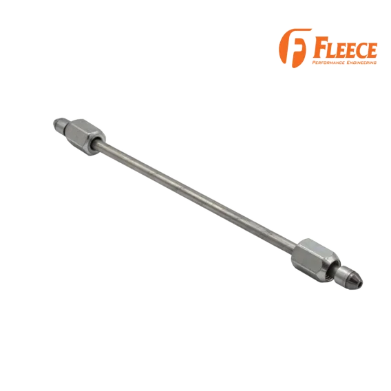 12 Inch High Pressure Fuel Line 8mm x 3.5mm Line M14 x 1.5 Nuts Fleece Performance Front View