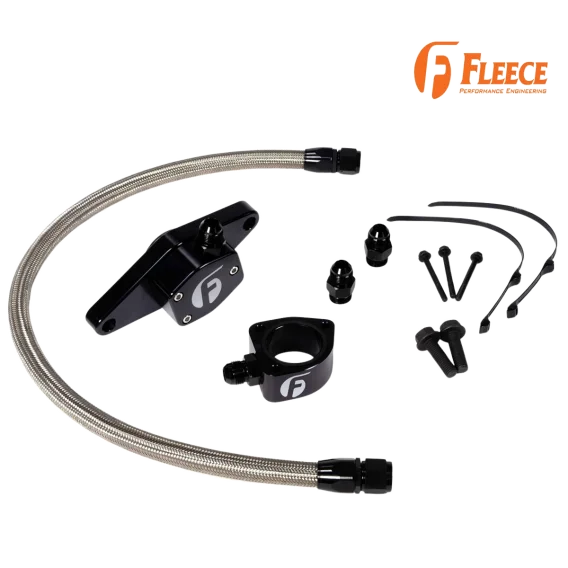 Cummins Coolant Bypass Kit with Stainless Steel Braided Line 1998.5-2002 Dodge Ram 2500/3500 5.9 ...