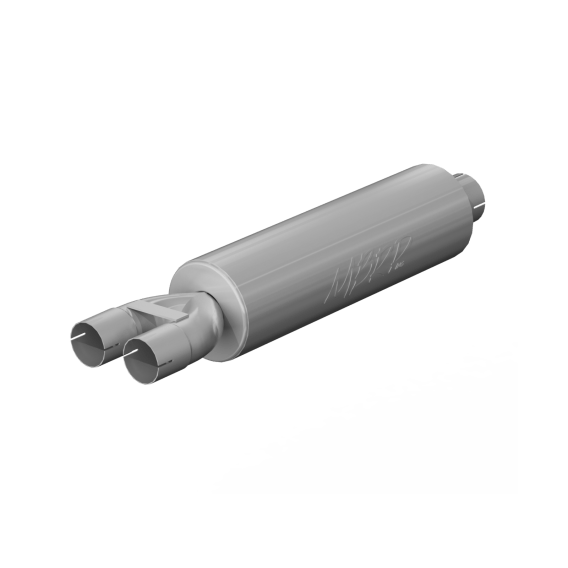 3 Inch Exhaust Pipe ID Inlet/Dual 2.5 Inch ID Outlet 30.5 Inch Muffler Mild Tone T409 Stainless S...