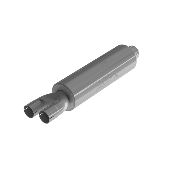 3 Inch Exhaust Pipe ID Inlet/Dual 2.5 Inch ID Outlet 30.5 Inch Chambered Muffler T409 Stainless S...