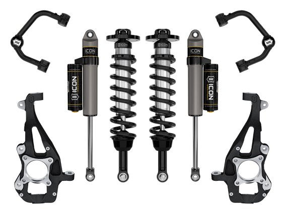 ICON 2021-2023 Ford F-150 4WD, 3.5-4.5" Lift, Stage 2 Suspension System, Tubular UCA