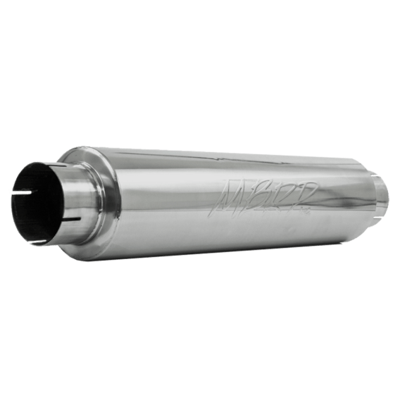 4 Inch Inlet/Outlet Quiet Tone Exhaust Muffler 24 Inch Body 6 Inch Diameter 30 Inch Overall T304 ...
