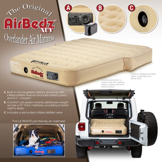 AirBedz XUV by Pittman Outdoors - PPI-TAN_XUV JEEP, SUV & Crossover Vehicle Rear Seats Down Air M...