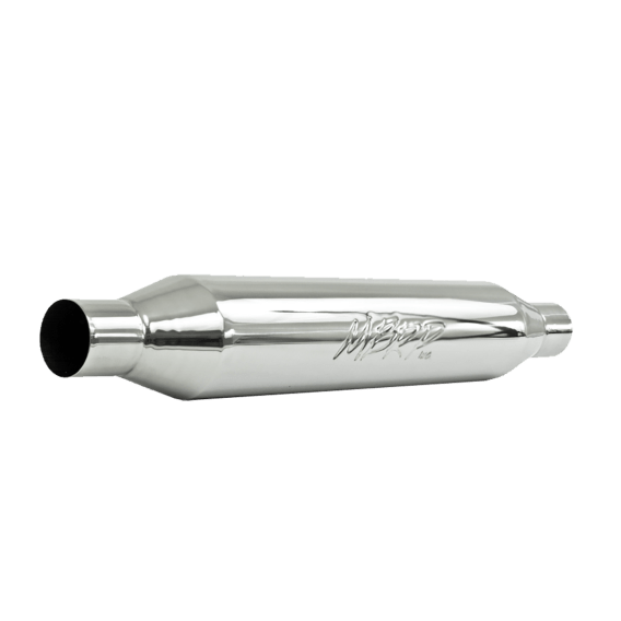 Exhaust Resonator 2.25 Inch Inlet/Outlet 22 Inch Body 26 Inch Overall T304 Stainless Steel MBRP