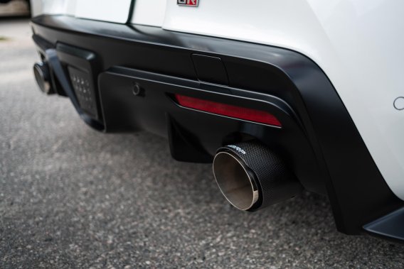 20-24 Toyota Supra T304 Stainless Steel 3 inch Cat-Back Dual Rear Outlet with Burnt End Tips 2 4....