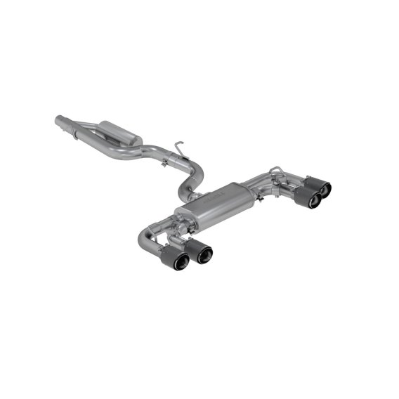 2015-21VW Golf R T304 Stainless Steel 3 inch Cat-Back Active Quad Rear Exit with Carbon Fiber Tip...