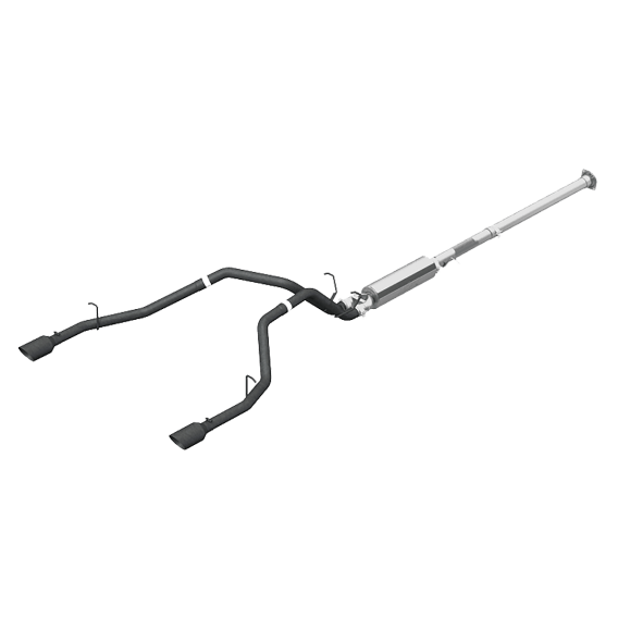 Cat Back Exhaust System Dual Split Rear Black Coated For 19-Up RAM Hemi 1500 5.7L Crew/Quad Cab M...