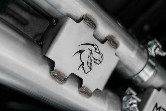 2021-Up RAM TRX T304 Stainless Steel 3 Inch Cat-Back Dual Split Rear with Carbon Fiber Tips Race ...