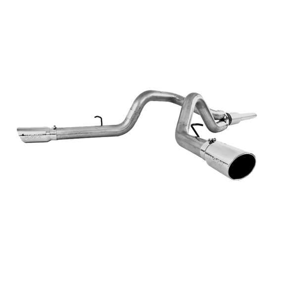 Cat Back Exhaust System 4 Inch Dual Split Side Aluminized Steel For 99-04 Ford F-250/350 V-10 MBR...
