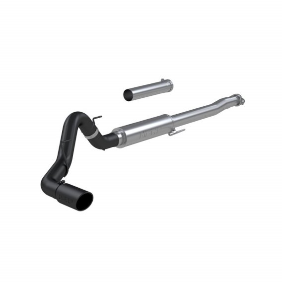21-Up Ford F-150 4 Inch Cat Back Single Side Race Version Black Coated- Aluminized Steel Exhaust ...