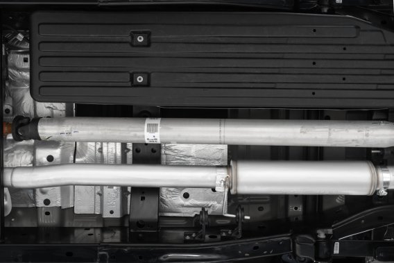 21-Up Ford F-150 4 Inch Cat Back Single Side Race Version Black Coated- Aluminized Steel Exhaust ...