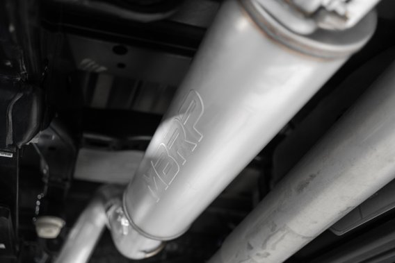 21-Up Ford F-150 4 Inch Cat Back Single Side Race Version Black Coated- Aluminized Steel Exhaust ...