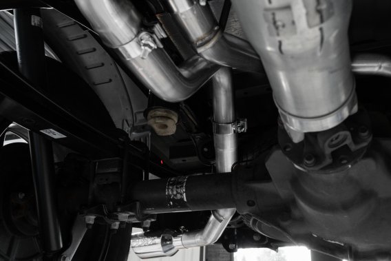 21-Up Ford F-150 T409 Stainless Steel 3 Inch Cat-Back 2.5 Inch Dual Split Side Exhaust System MBR...