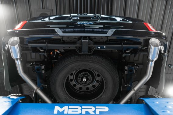 21-Up Ford F-150 Black Coated Aluminized Steel 3 Inch Cat-Back 2.5 Inch Dual Split Rear Exhaust S...