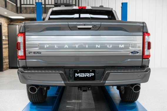 21-Up Ford F-150 Black Coated Aluminized Steel 3 Inch Cat-Back 2.5 Inch Dual Split Rear Exhaust S...