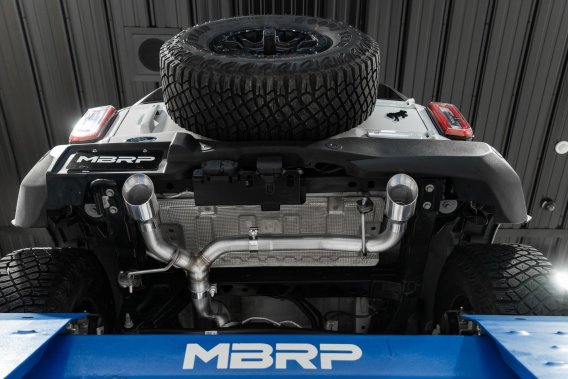 21-Up Ford Bronco 2.3L/2.7L EcoBoost 2/4-Door Black-Coated Aluminized Steel 3 Inch Cat-Back Dual ...