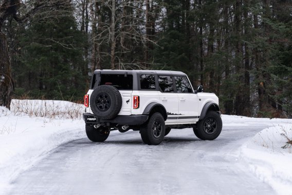 21-Up Ford Bronco 2.3L/2.7L EcoBoost 2/4-Door Black-Coated Aluminized Steel 3 Inch Cat-Back Dual ...