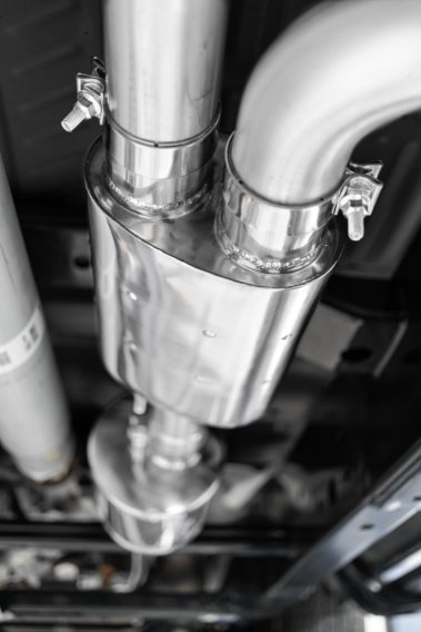 3 Inch Cat Back Exhaust System Pre-Axle Dual Outlet T304 Stainless Steel Street Version For 15-20...