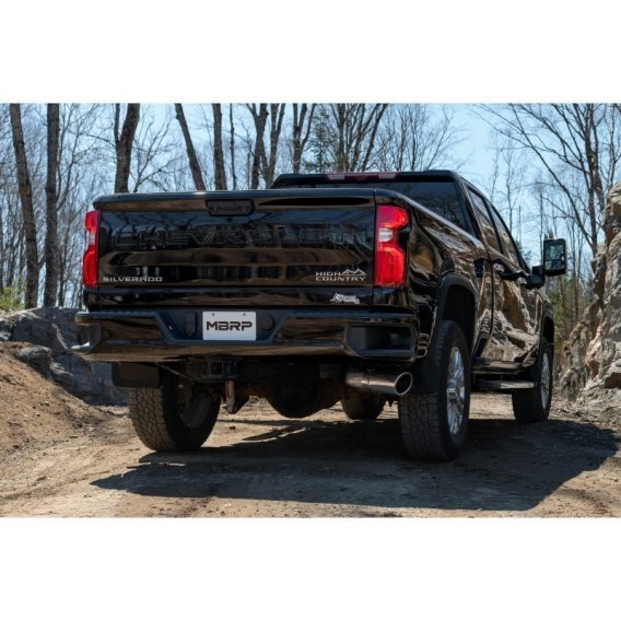 20-23 Chevy/GMC 2500/3500 T304 Stainless Steel 4 Inch Filter Back Single Side Exit Exhaust System...