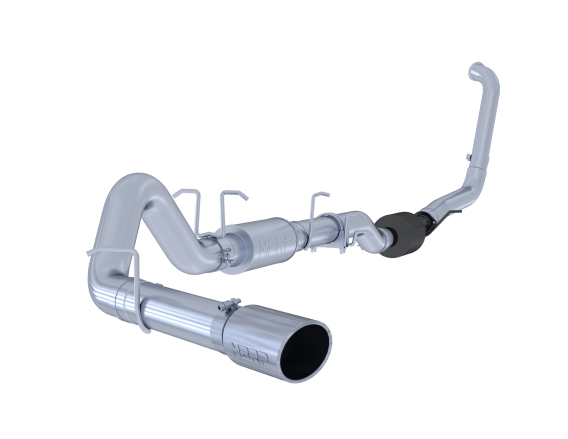 4 Turbo Back Single Side Exit T409 Stainless Steel For 03-07 Ford F-250/350 6.0L Extended Cab/Cre...