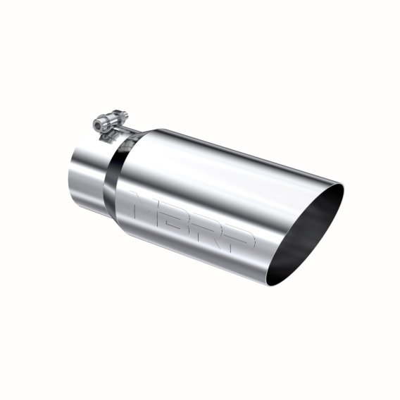 Exhaust Tail Pipe Tip 5 Inch O.D. Angled Single Walled 4 Inch Inlet 12 Inch Length T304 Stainless...