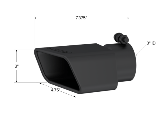 Exhaust Tip Rectangle Angled Cut Fits 3 Inch Systems Passenger Side MBRP